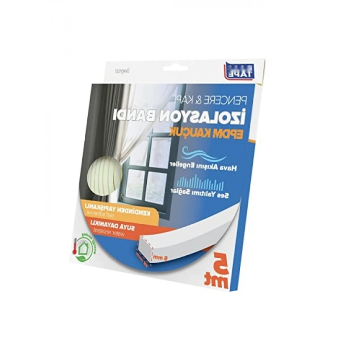 EPDM Kauçuk Pencere ve Kapı İzolasyon Bandı - 5mm x 15mm x 5mt