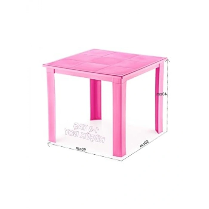 Ergonomik 50x50 cm Plastik Masa - Pembe