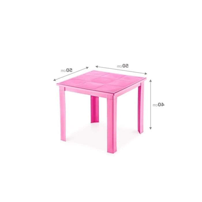 Ergonomik 50x50 cm Plastik Masa - Pembe
