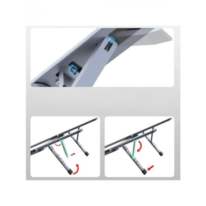 Ergonomik 6 Kademeli Alüminyum Laptop Standı Gri