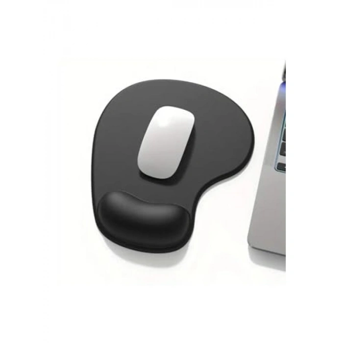 Ergonomik Bilek Destekli Kaymaz Taban Mouse Pad - Siyah