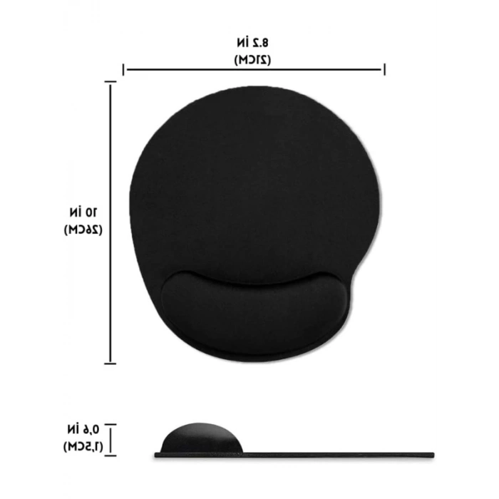 Ergonomik Bilek Destekli Mouse Pad, Siyah