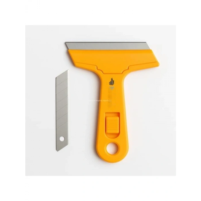 Ergonomik Cam Kazıma Bıçağı - 100 mm Keskin Çelik Uç