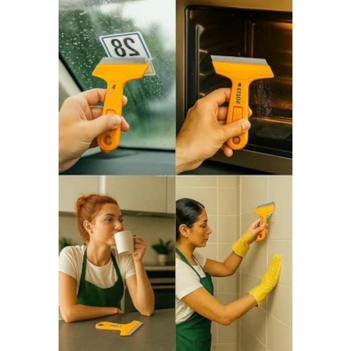 Ergonomik Cam Kazıma Bıçağı - 100 mm Keskin Çelik Uç