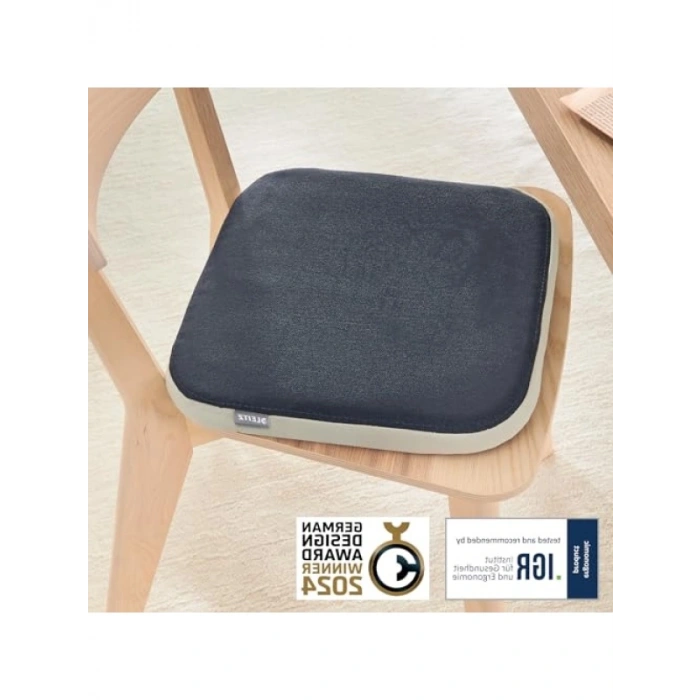 Ergonomik Denge Oturma Minderi, Şişirilebilir, Kadife Gri