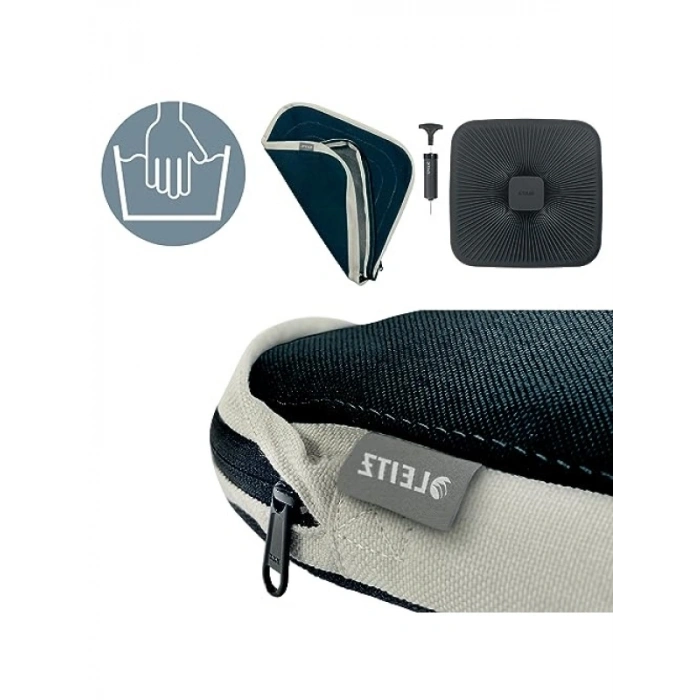 Ergonomik Denge Oturma Minderi, Şişirilebilir, Kadife Gri