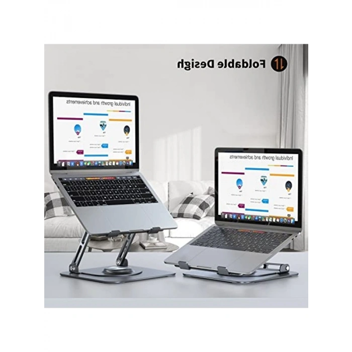 Ergonomik Dizüstü Bilgisayar Standı, Ayarlanabilir ve Katlanabilir