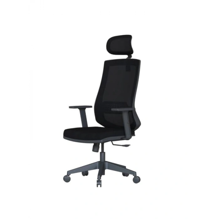 Ergonomik Fileli Ofis Çalışma Koltuğu, Ayarlanabilir Başlık ve Bel Desteği