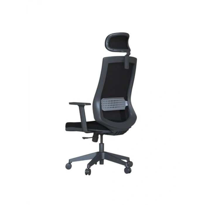 Ergonomik Fileli Ofis Çalışma Koltuğu, Ayarlanabilir Başlık ve Bel Desteği