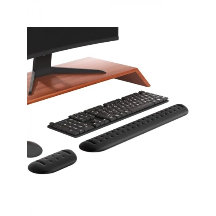Ergonomik Gaming Klavye ve Mouse Bilek Destek Seti, Kaymaz Tabanlı, Nefes Alan Kumaş