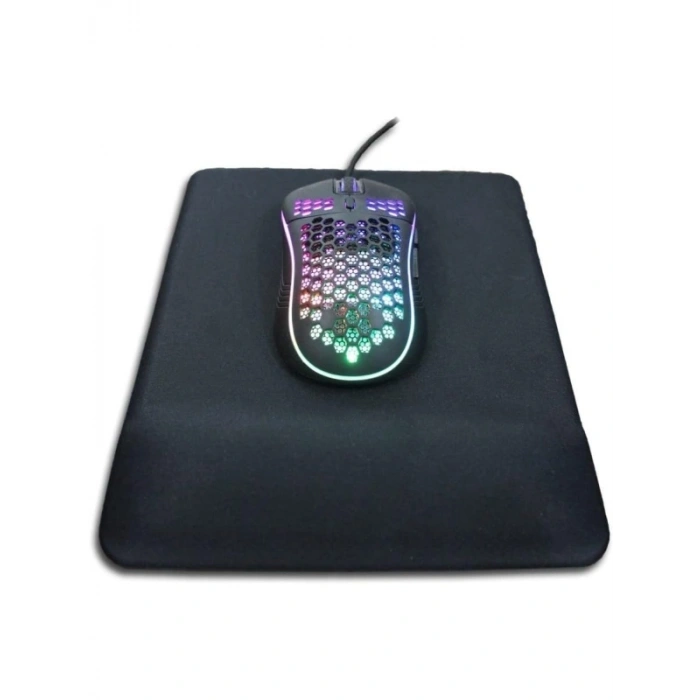 Ergonomik Kare Siyah Mouse Pad, Kaymaz Taban, Suya Dayanıklı