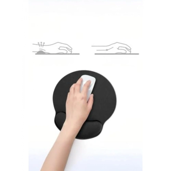 Ergonomik Kaymaz Bilek Destekli Mouse Pad - Siyah