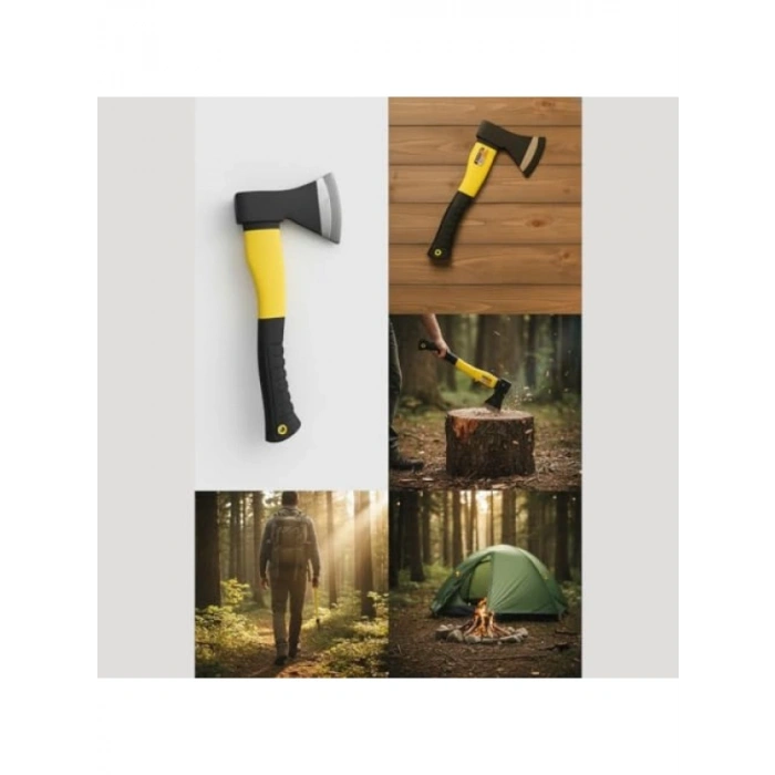 Ergonomik Kaymaz Saplı Çelik Başlı Balta - Dayanıklı ve Hafif