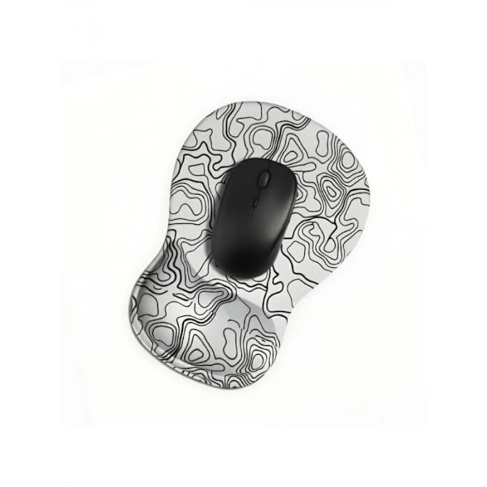 Ergonomik Kaymaz Taban Bilek Destekli Mouse Pad, Beyaz Renk