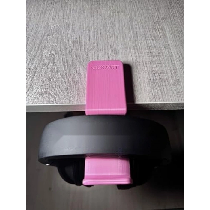 Ergonomik Kulaklık Standı, Kaydırmaz Keçeli, Pembe Renk