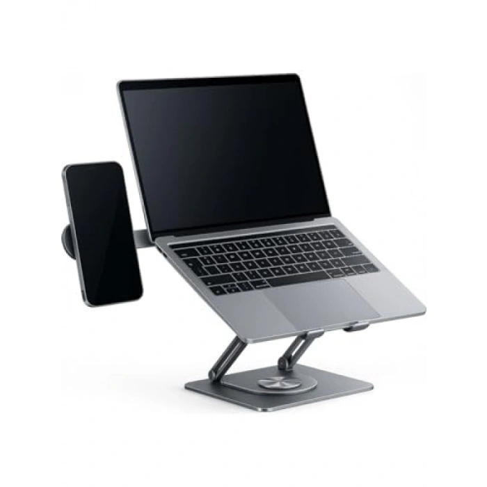 Ergonomik Laptop Standı - Karbon Çelik, 360° Döner