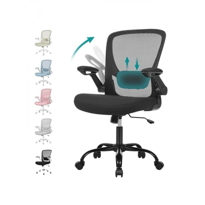 Ergonomik Ofis Sandalyesi, Bel Desteği, Kolçaklar ve Döner Tasarım
