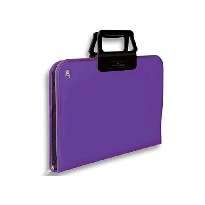 Ergonomik Proje Çantası - Mor, 28x38 cm, Kalemlikli