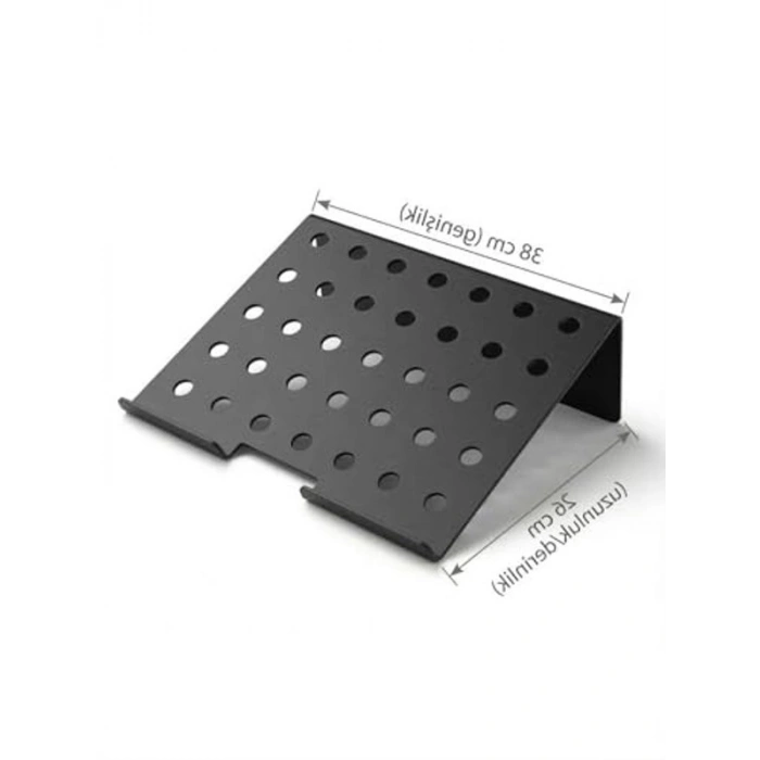 Ergonomik Soğutmalı Metal Laptop Yükseltici Standı, Siyah