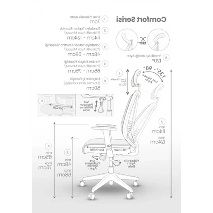 Ergonomik Tasarımlı Ofis Koltuğu, Konforlu Çalışma Koltuğu