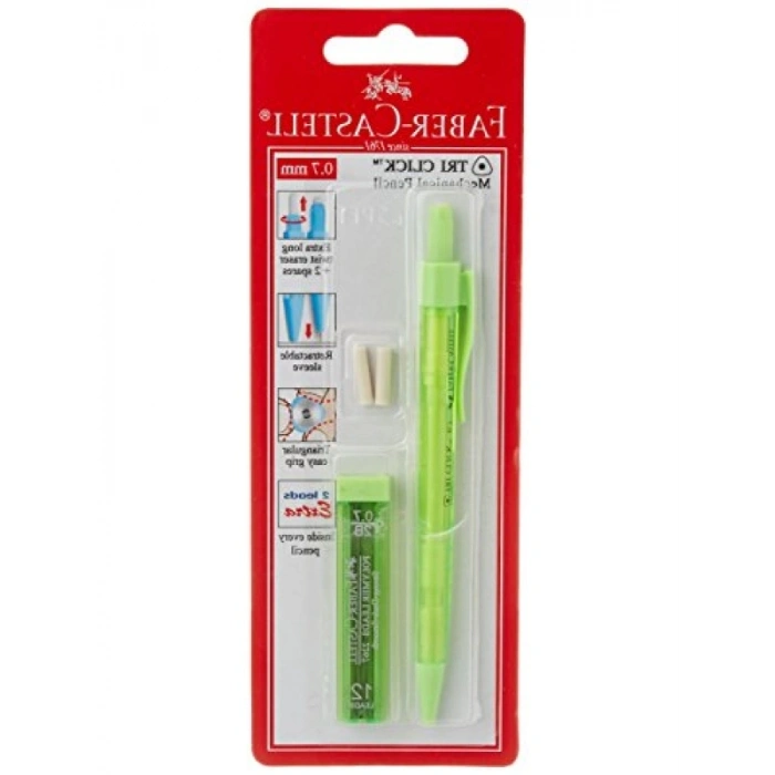 Ergonomik Üçgen Gövdeli, Gizlenebilir Uçlu Silgi ile 0.7 mm Kalem