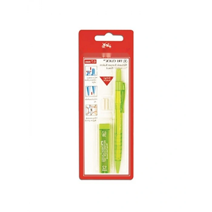 Ergonomik Üçgen Gövdeli, Gizlenebilir Uçlu Silgi ile 0.7 mm Kalem