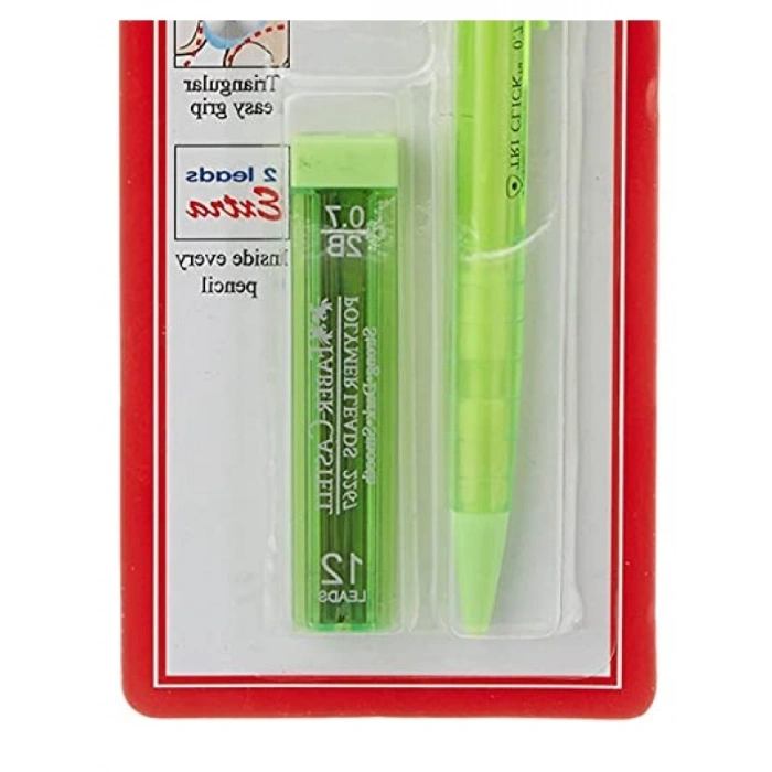 Ergonomik Üçgen Gövdeli, Gizlenebilir Uçlu Silgi ile 0.7 mm Kalem