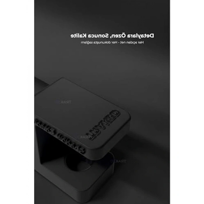 Ergonomik ve kaydırmaz keçeli siyah masa kulaklık standı, güçlendirilmiş yapısıyla Shadow Edition
