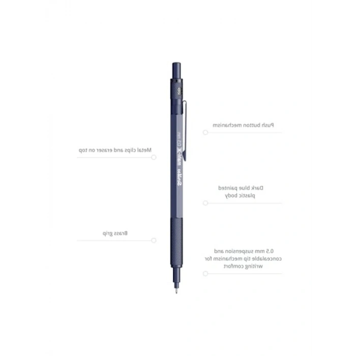 Ergonomik Versatil Kalem - 0.5 mm Lacivert, Şeffaf Ambalaj