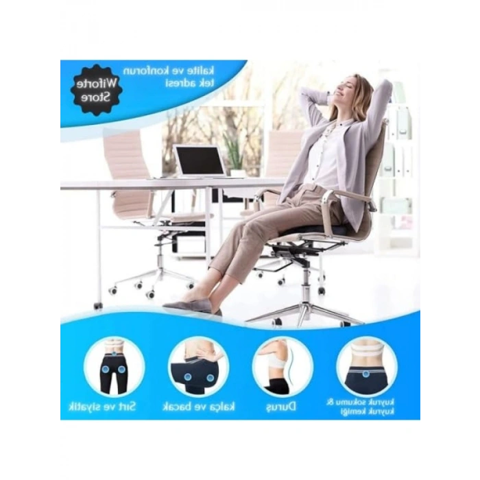 Ergonomik Visco Oturma Minderi - Hemoroid Destekli, Siyah