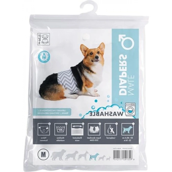 Erkek köpekler için yıkanabilir külot, M bedende