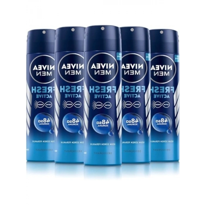 Erkek Sprey Deodorant Fresh Active 150 ml x 5 Adet - 48 Saat Koruma