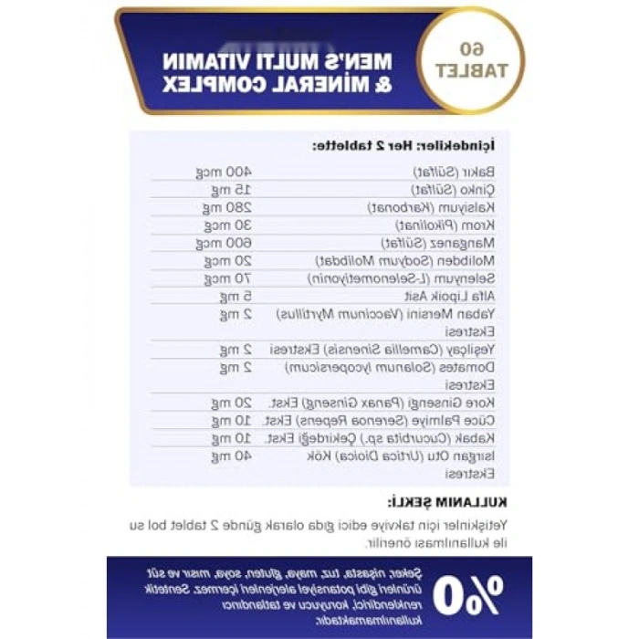 Erkeklere Özel Zaman Salınımlı Multivitamin Paket