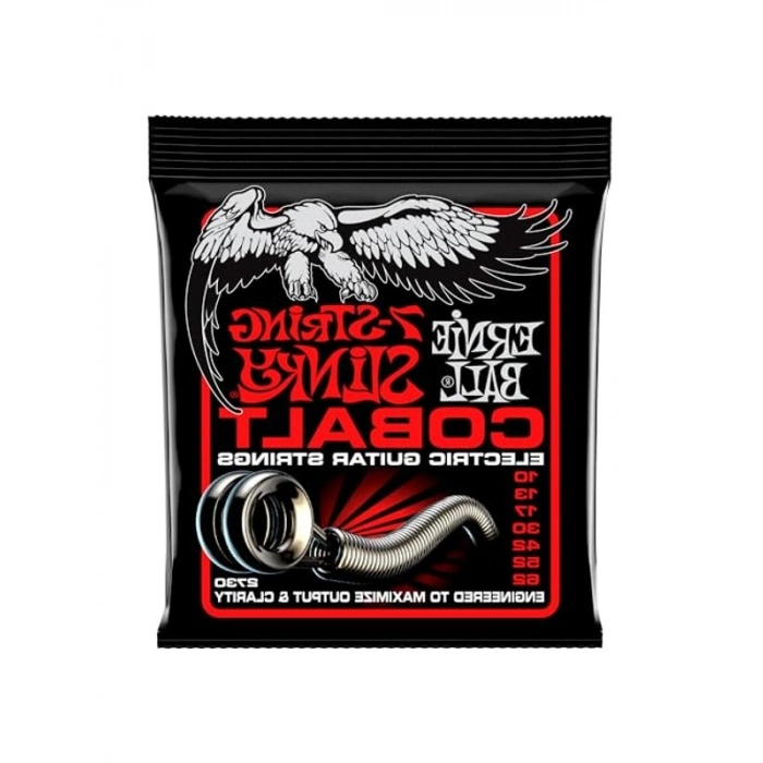 Ernie Ball Sıska Üst Ağır Alt Slinky Kobalt 7-String Elektro Gitar Telleri, Ölçü 10-62