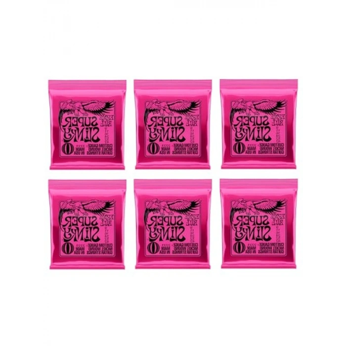 Ernie Ball Super Slinky Nickel Wound Electric Guitar Strings 6 Pack - 9-42 Gauge