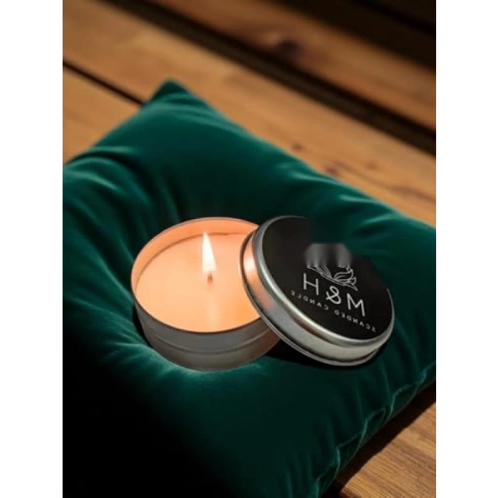 Esans Kokulu Gümüş Teneke Mum, 60 Gr