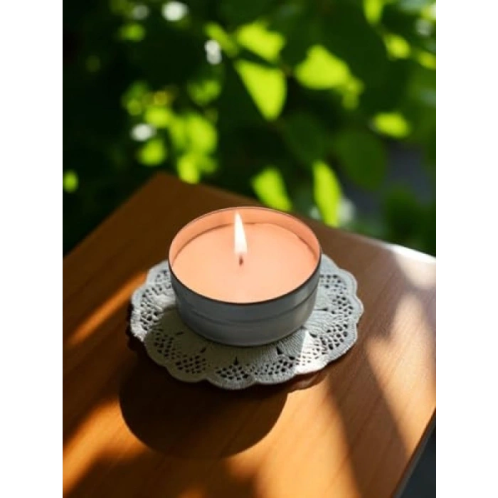 Esans Kokulu Gümüş Teneke Mum, 60 Gr