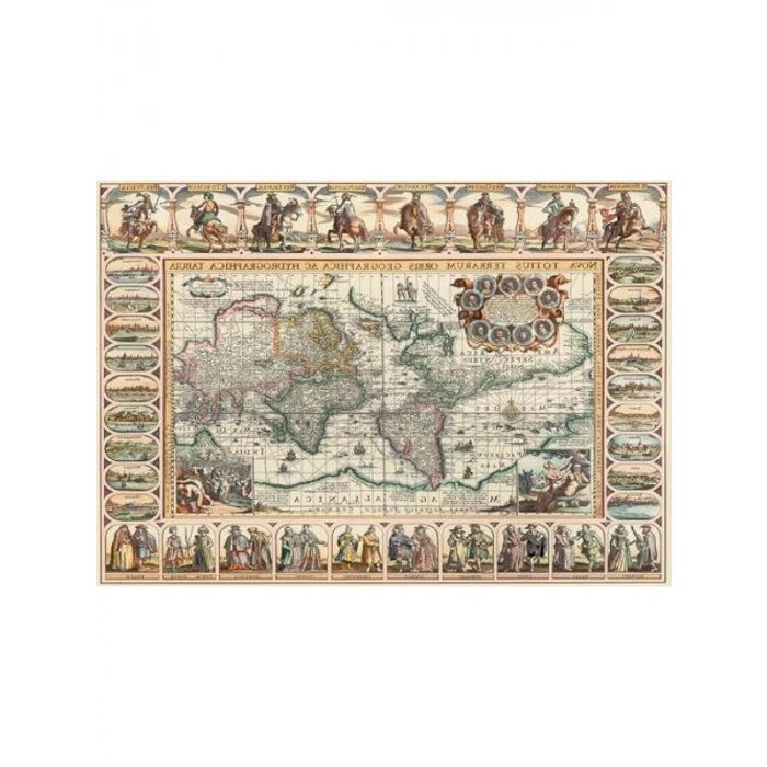 Eski Dünya Haritası 1000 Parça Puzzle