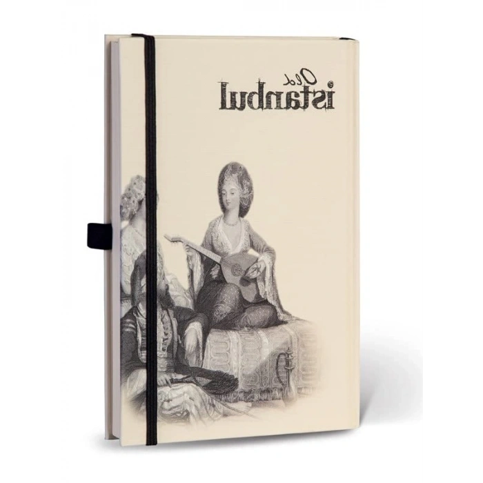 Eski İstanbul Temalı Çizgili Lastikli Journal