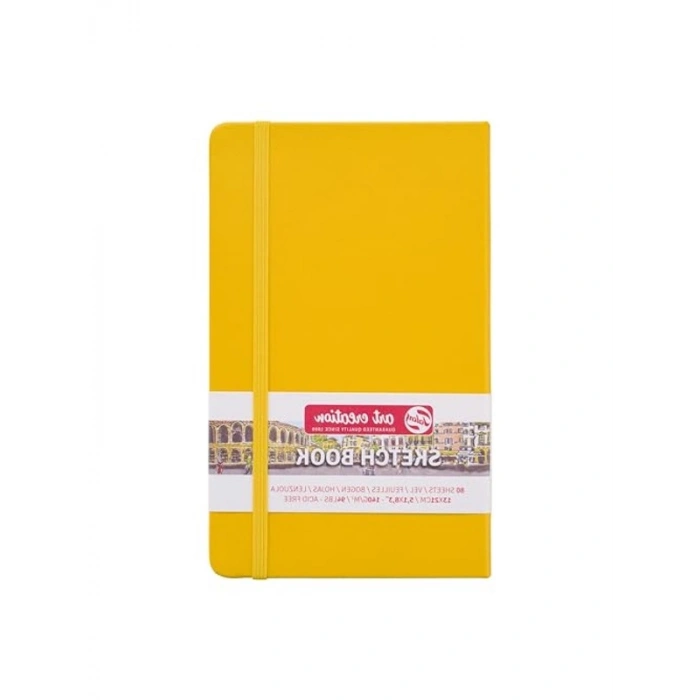 Eskiz Defteri, 80 Yapraklı 13 x 21 cm Boyutunda, Altın Sarısı