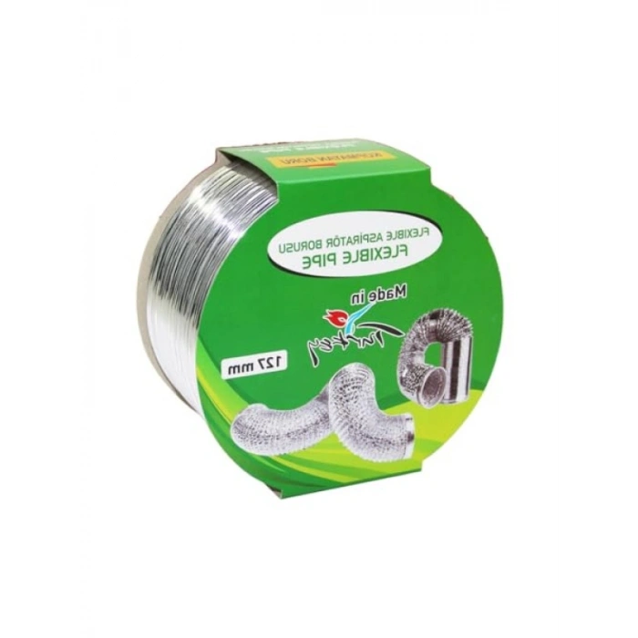 Esnek Davlumbaz Borusu - 150 cm, Çelik Örgülü