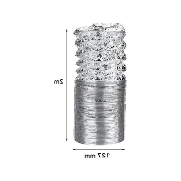 Esnek Davlumbaz Borusu - 150 cm, Çelik Örgülü