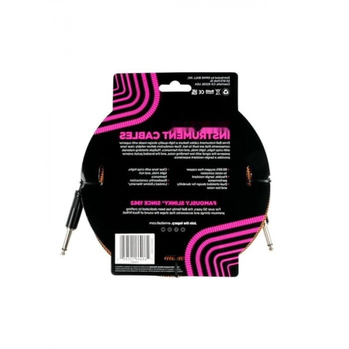 Esnek Düz Açılı Enstrüman Kablosu - 18Ft, Turuncu