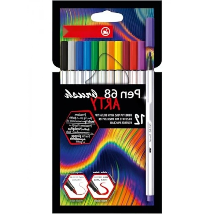 Esnek Fırça Uçlu Premium Keçeli Kalem - 12li Paket