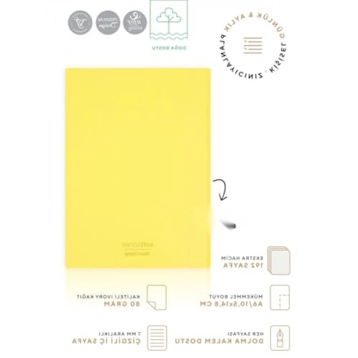 Esnek Kapaklı A6 Çizgili Cep Defteri - Krem