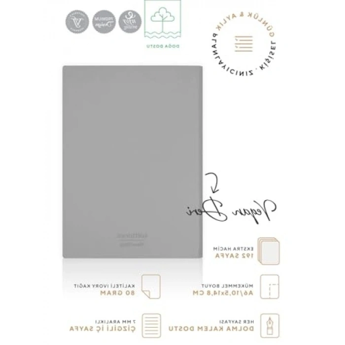 Esnek Kapaklı Cep Defteri A6, Krem Renk, 96 Yaprak