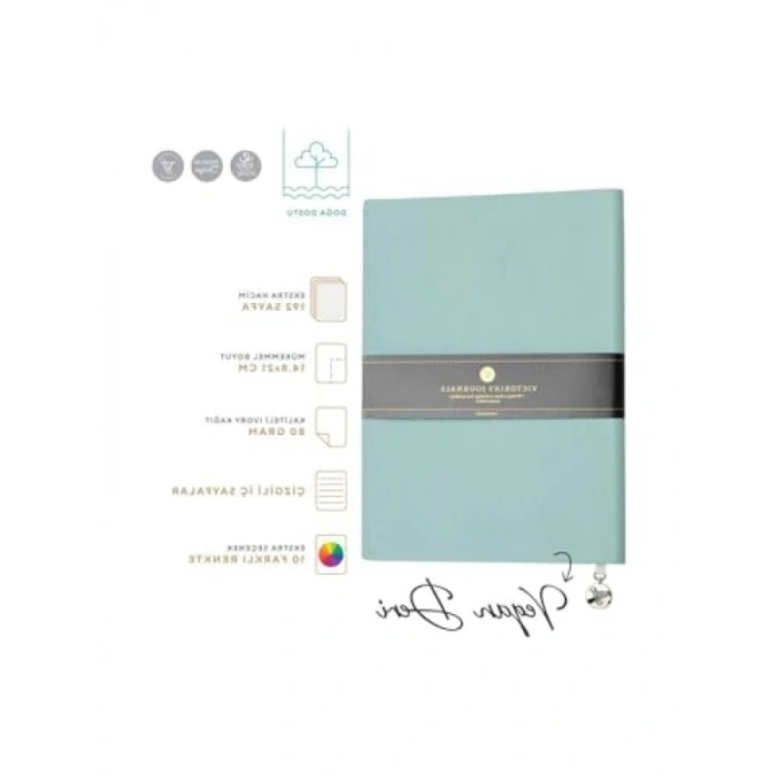 Esnek Kapaklı Çizgili Defter, A5 - Açık Mavi, 96 Yaprak