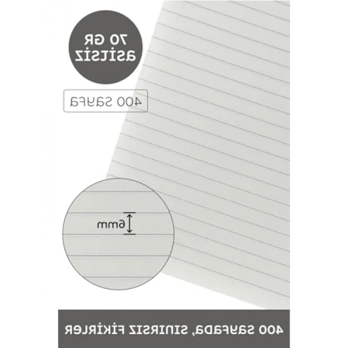 Esnek Kapaklı Orta Boy Defter 13x21 cm - Gri