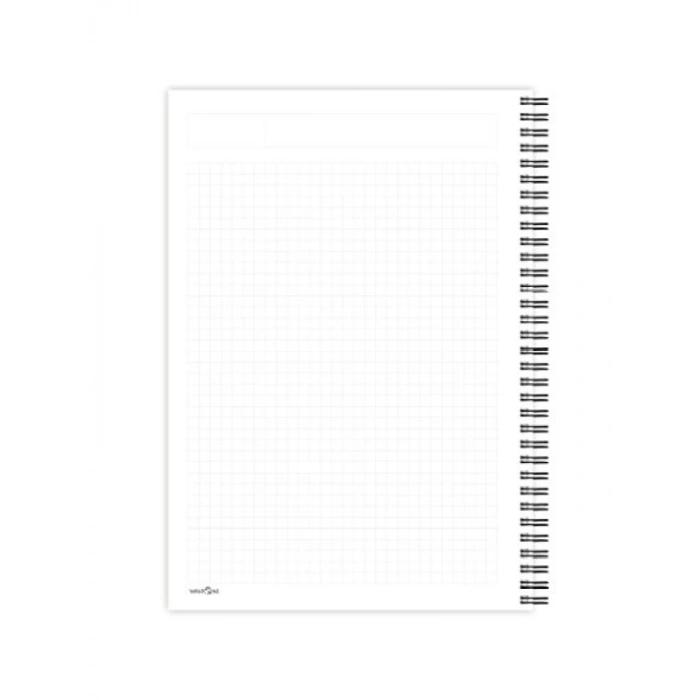 Esnek Karton Kapak, Siyah Spiralli, Kareli A4