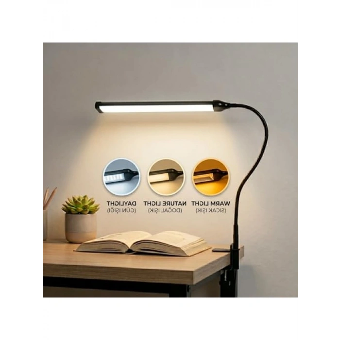 Esnek Kol LED Masa Lambası, 3 Renk Sıcaklığı ile Dimmer Anahtarlı